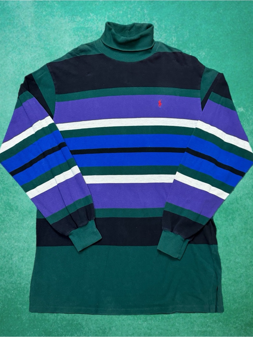 Vintage Polo Ralph Lauren Striped Turtle Neck Long Sleeve Shirt